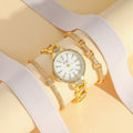 Ladies’ Fashion Round Diamond Quartz Watch & Bracelet Set