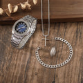 Men’s Business Watch & Jewelry 4pcs Gift Set
