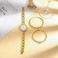 Ladies’ Fashion Round Diamond Quartz Watch & Bracelet Set