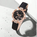 Chic Butterfly Ladies Leather Watch Set – Stylish Accessory Set
